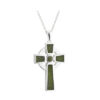 A cross is shown with green stones.