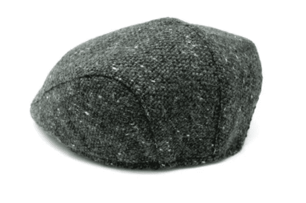 A gray hat is shown on a white background.