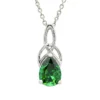 Drop Green CZ Trinity Knot Necklace - SP2446