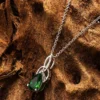 Drop Green CZ Trinity Knot Necklace - SP2446 - Image 2