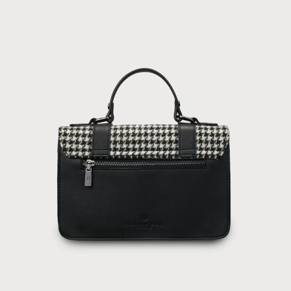 8312 Black and White Dogtooth Medium Satchel - A25 - Image 2