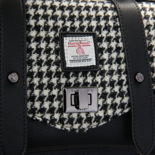 8312 Black and White Dogtooth Medium Satchel - A25 - Image 3