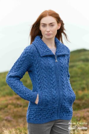 Louisburgh Double Collar Cardigan X5230 - Blue Marl