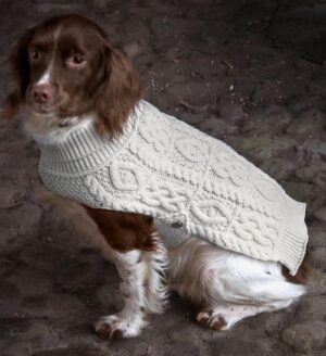 Merino Wool Dog Coat R4523 - White