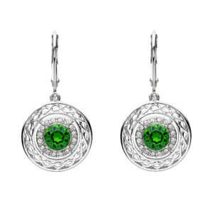 Sterling Silver Celtic Halo Earrings Adorned With Swarovski Crystal - SW166