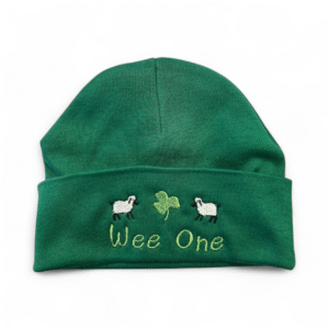 Embroidered Baby Knit Hat - Wee One Green