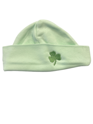 Embroidered New Born Baby Knit Hat - Mint Green