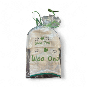 Embroidered Wee One Gift Set - Hat & Bib