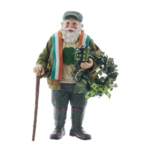 MUSICAL SANTA WITH SHILLELAGH AND WREATH