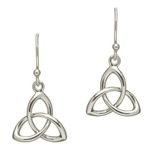 Sterling Silver Celtic Trinity Knot Drop Earrings (Large)  - SE2034