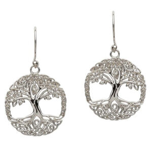 Sterling Silver Tree of Life CZ Earrings  - SE2103CZ