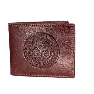 Triskle Leather Bi-Fold Wallet - Brown