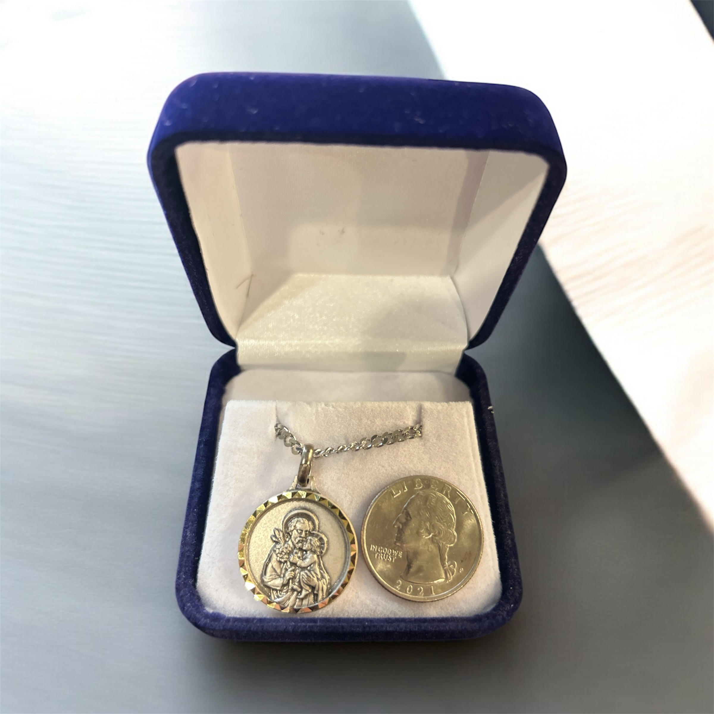 St. Joseph French Nickel Silver Medal - Large - Image 2