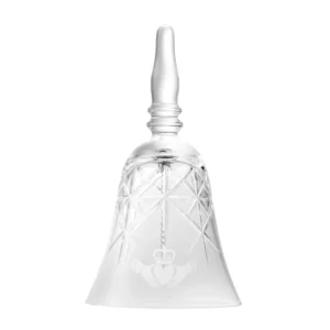 Crystal bell with etched star design.