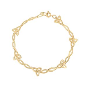 Gold bracelet with Celtic knot design.
