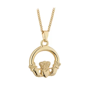 Gold Plated Claddagh Pendant - S4893