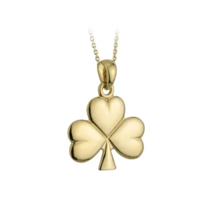 Gold Plated Shamrock Pendant - S4887