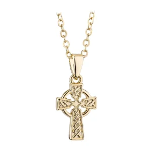 Gold Plated Small Celtic Cross Pendant - S46523