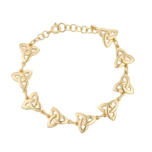 Gold bracelet with Celtic knot design.