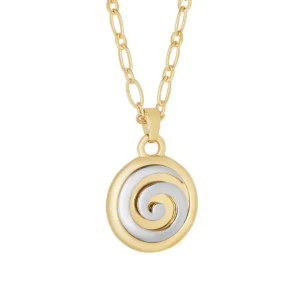 Gold Plated Two Tone Spiral Pendant - S47327