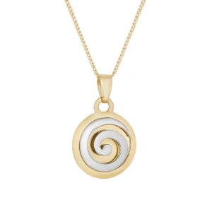 Gold Plated Two Tone Spiral Pendant - S47332
