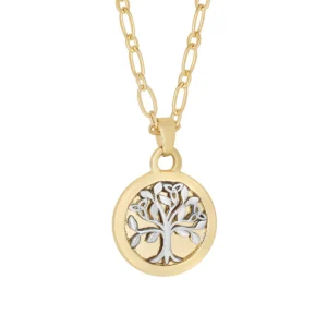 Gold Plated Two Tone Tree of Life Pendant - S47329