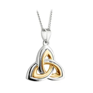 Gold Plated Two Tone Trinity Knot Pendant - S46656