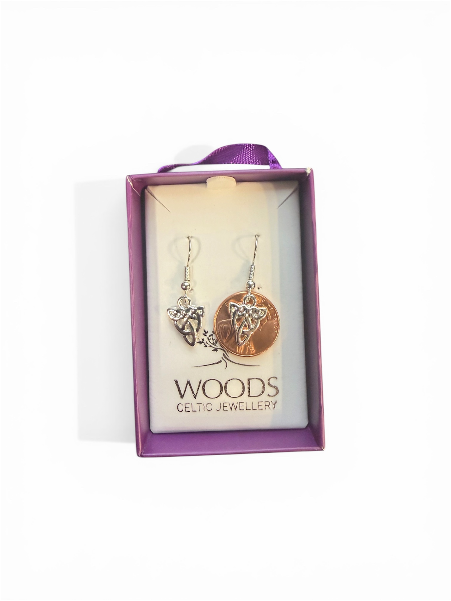 Silver Plated Celtic Knotwork Drop Earrings – SPE209 - Image 3