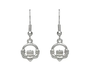 Silver Plated Claddagh Drop Earrings – SPE101