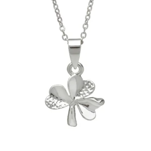 Silver Plated Shamrock Pendant - SPP113