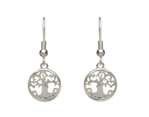 Silver Plated Tree of Life Drop Earrings – SPE212