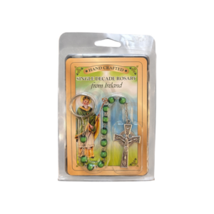 Single Rosary Decade Key Ring - Green Beads