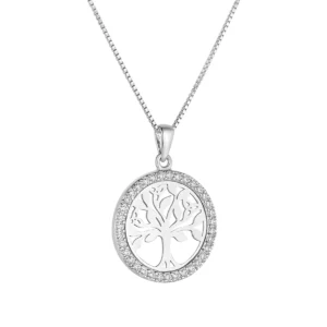 Tree of life silver pendant necklace.