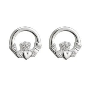 Sterling Silver Claddagh Stud Earrings Small - S3704
