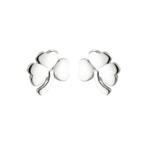 Sterling Silver Shamrock Stud Earrings - S33100