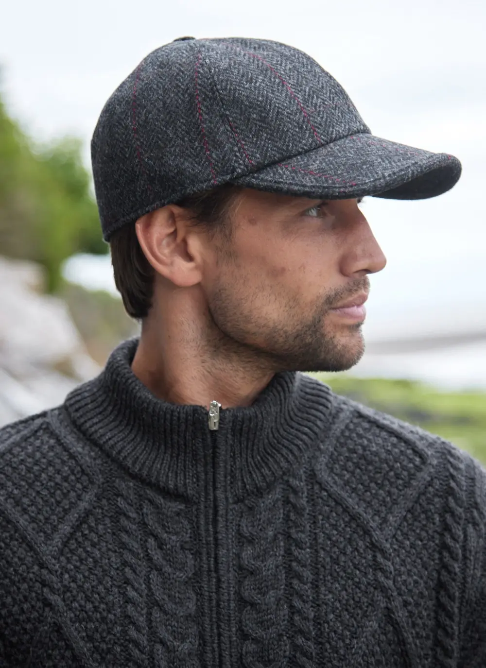 Mucros Baseball Cap - Black Herringbone 31 - Image 2