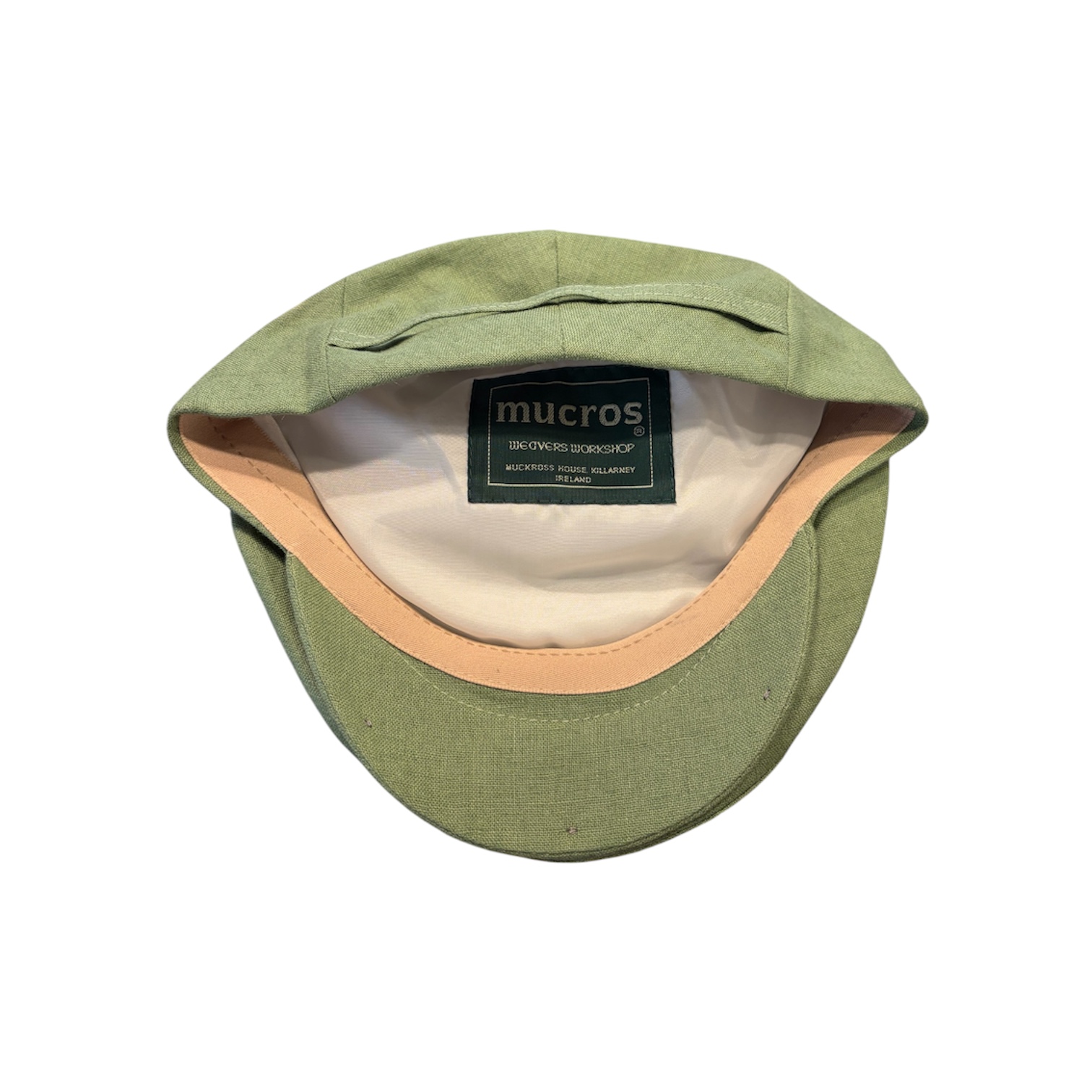 Mucros Weaver Trinity Linen Flat Cap - Light Green 20 - Image 3