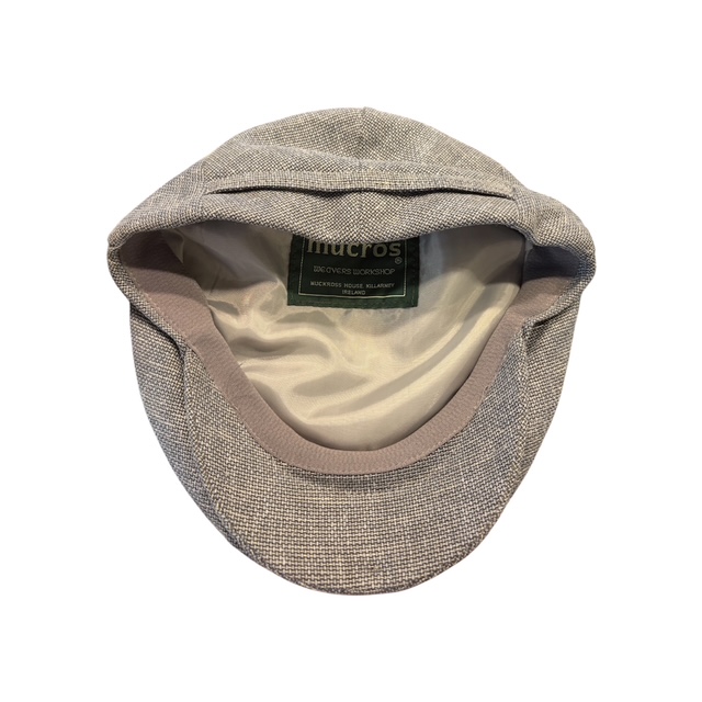 Mucros Weaver Trinity Linen Flat Cap - Grey 13 - Image 3