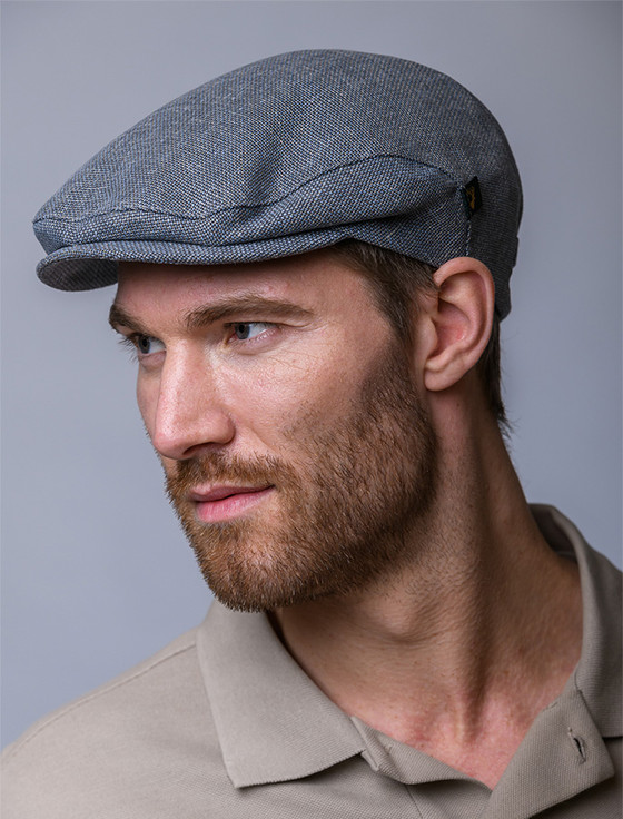 Mucros Weaver Trinity Linen Flat Cap - Grey 13 - Image 2