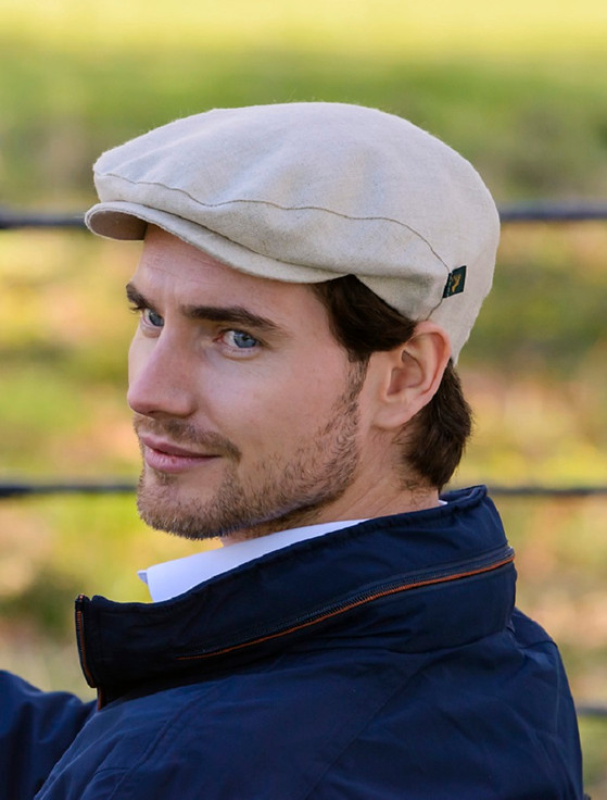 Mucros Weaver Trinity Linen Flat Cap - Natural - Image 2