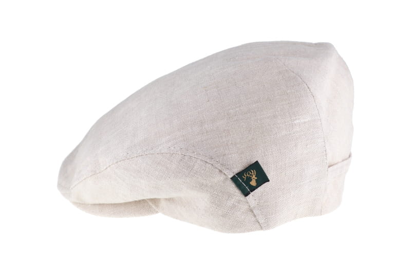 Mucros Weaver Trinity Linen Flat Cap - Natural
