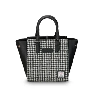 8360 Black and White Dogtooth Medium Caillie Tote - A25