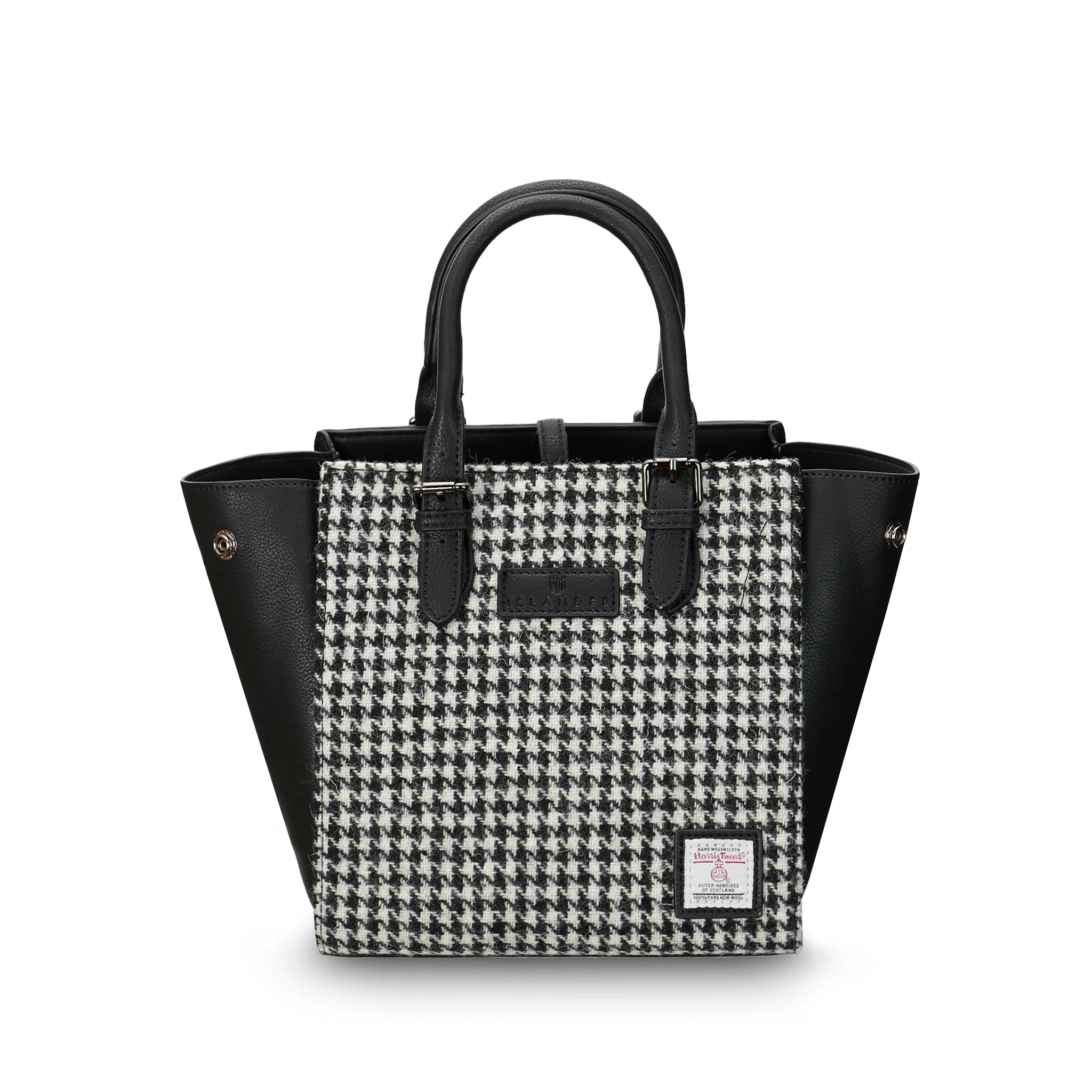 8360 Black and White Dogtooth Medium Caillie Tote - A25