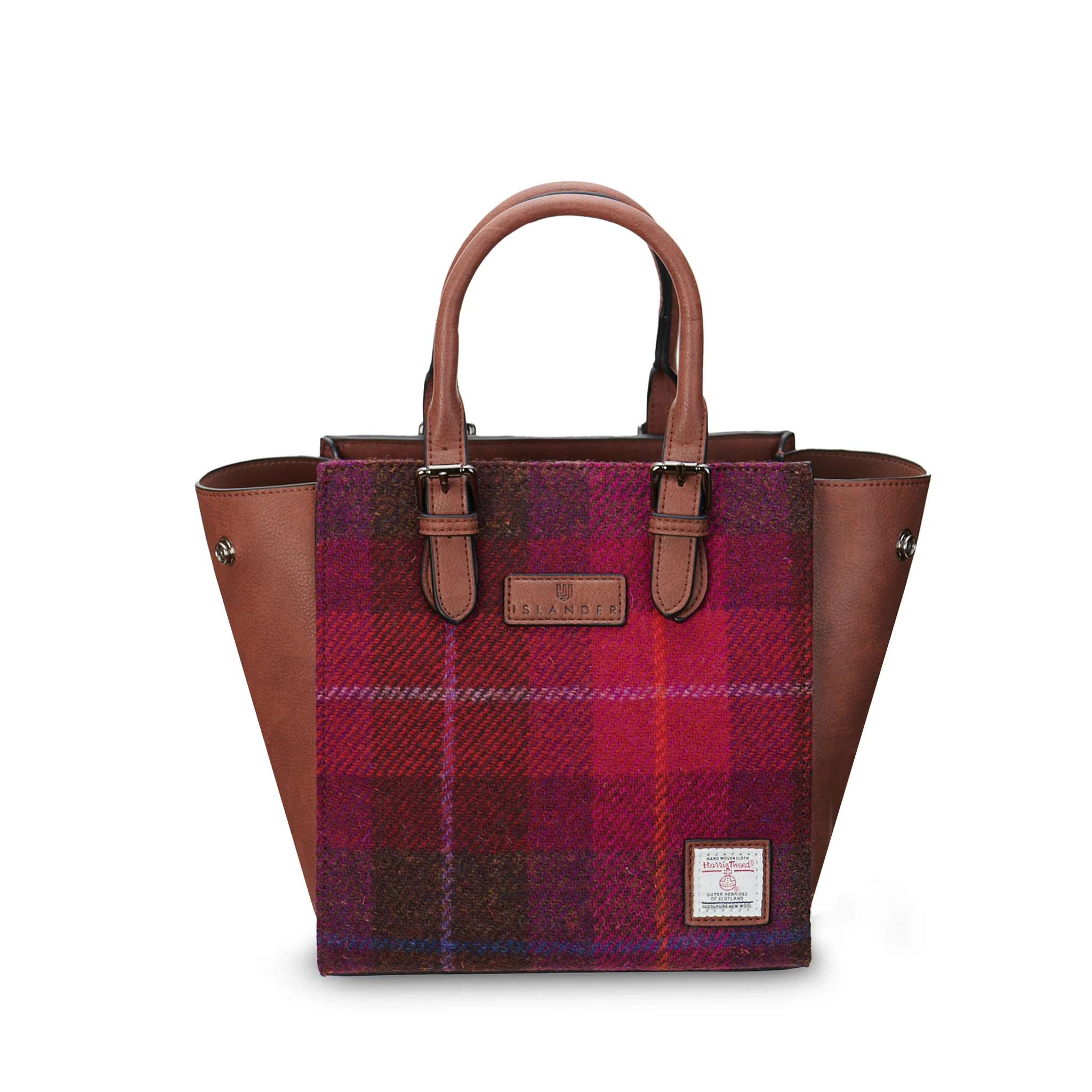 8360 Fuchsia Tartan Medium Caillie Tote - A8 - Image 2