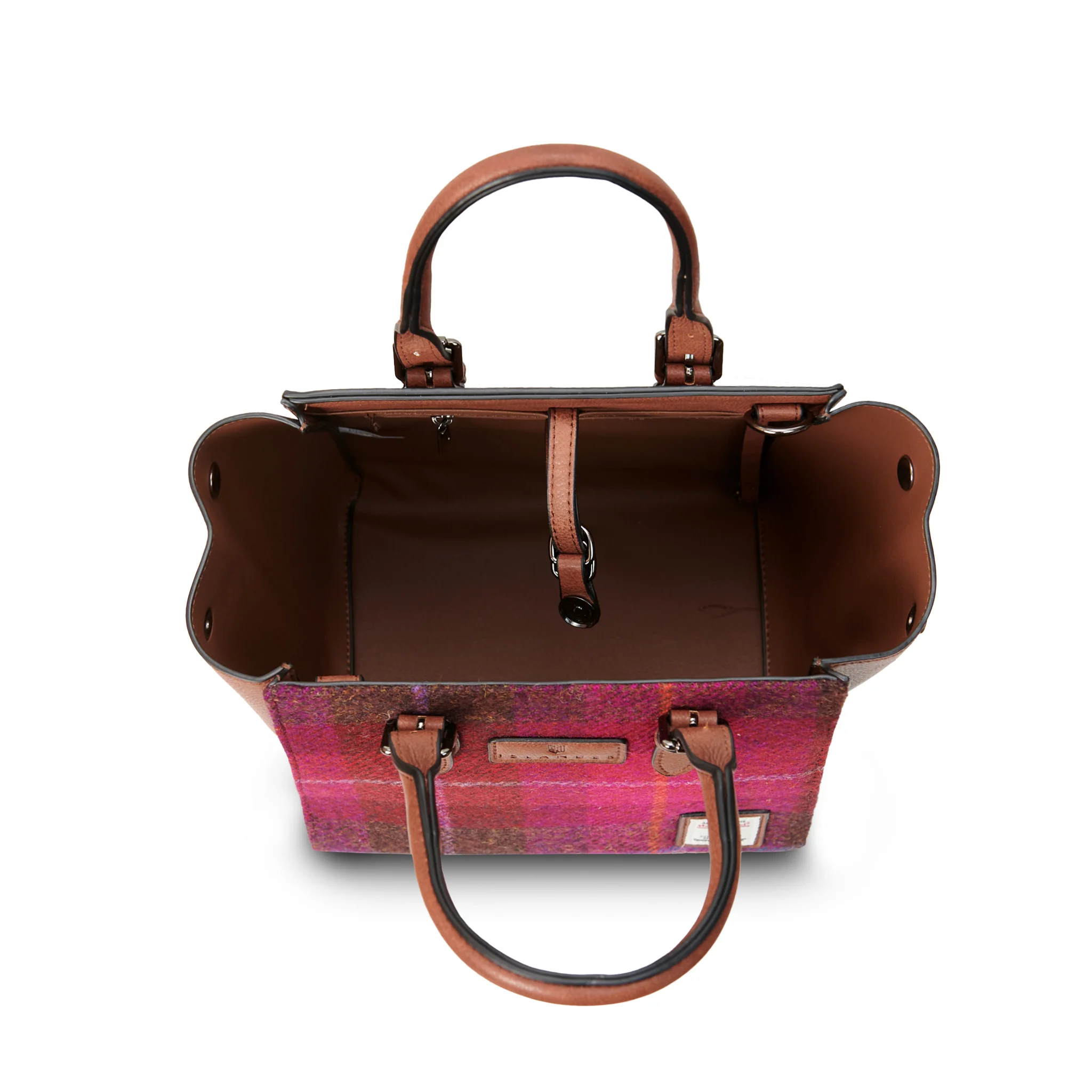 8360 Fuchsia Tartan Medium Caillie Tote - A8 - Image 3