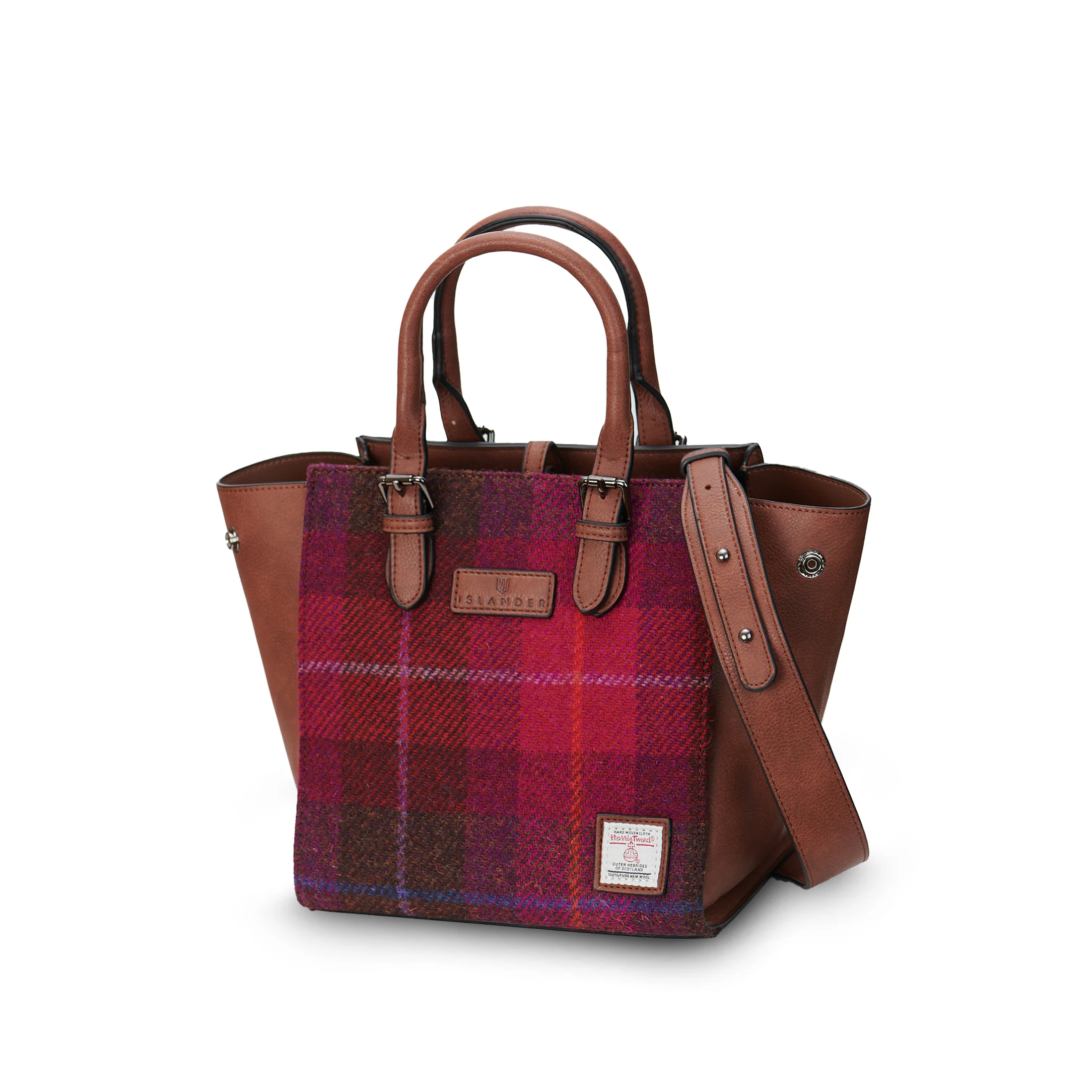 8360 Fuchsia Tartan Medium Caillie Tote - A8