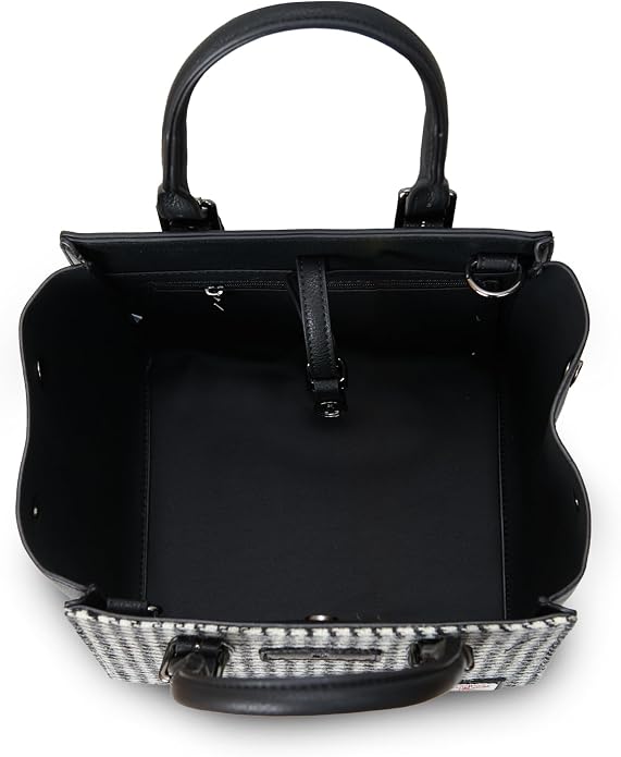 8360 Black and White Dogtooth Medium Caillie Tote - A25 - Image 4