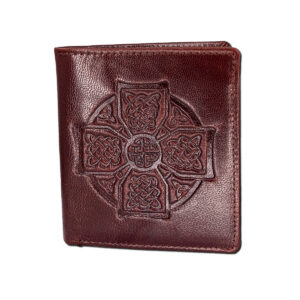 Celtic Cross Leather Wallet - Brown