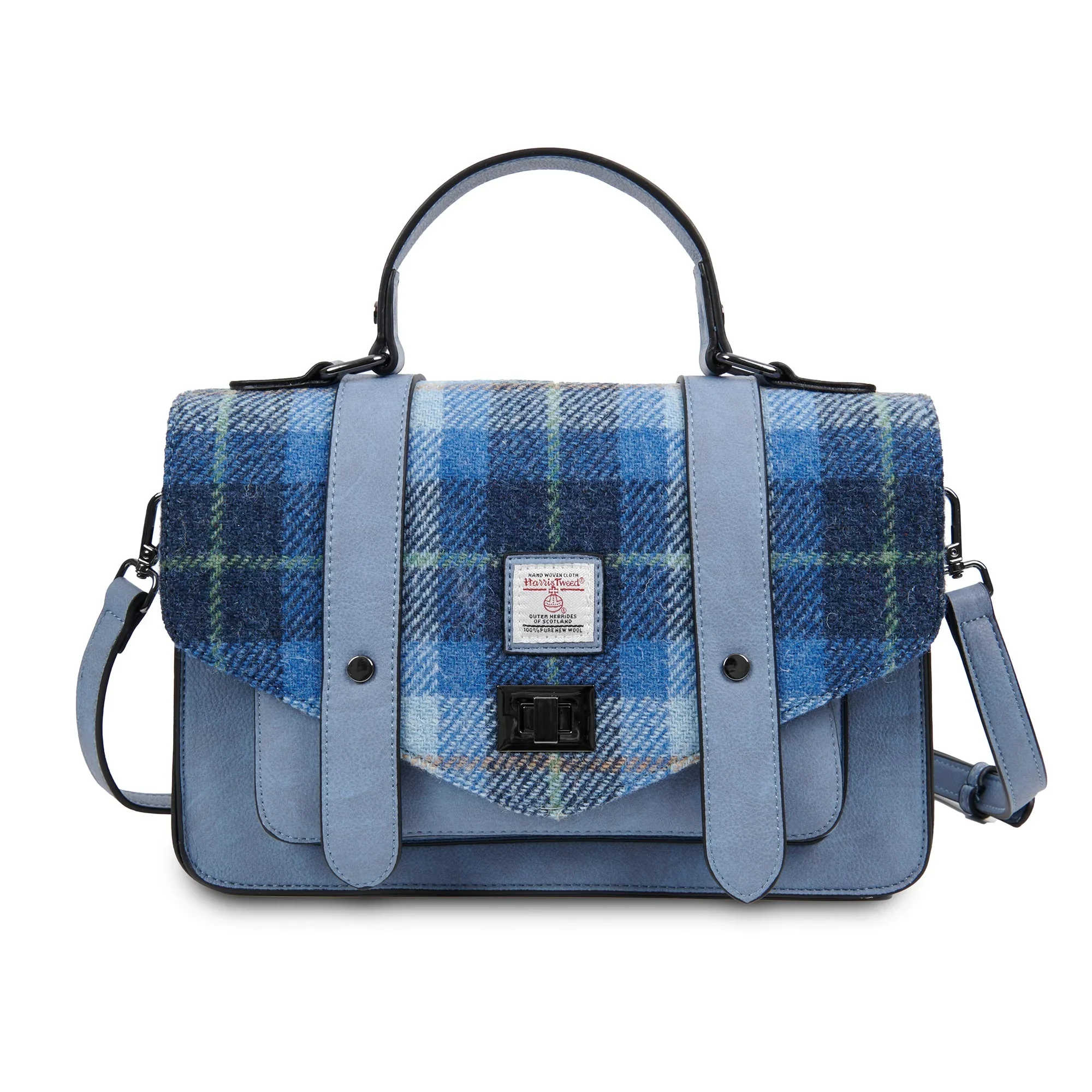 8333 Blue Tartan Large Satchel - A19