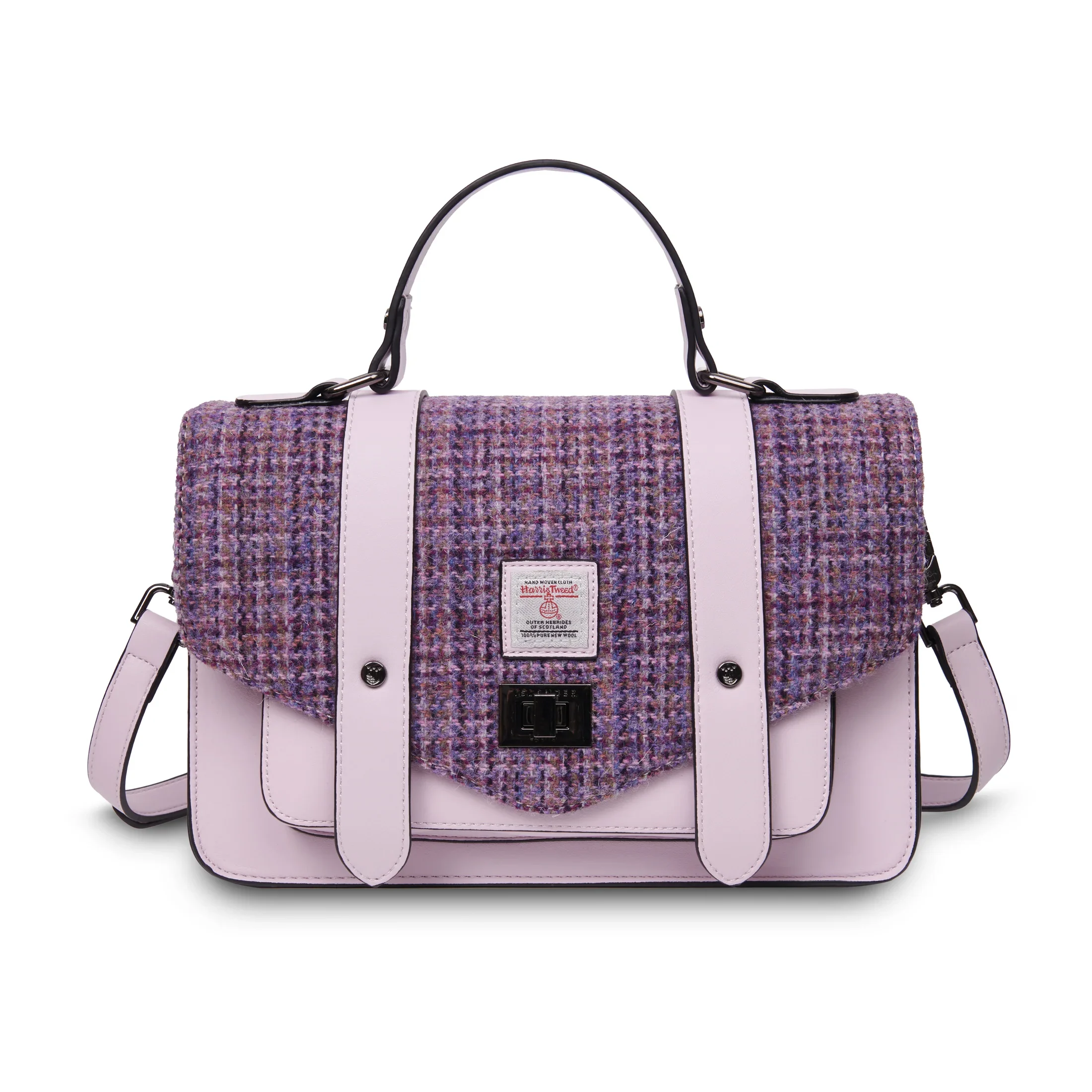 8333 Violet Mini Dogtooth Large Satchel - A22